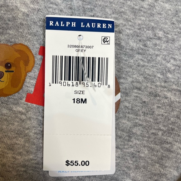 ⭐️Polo by Ralph Lauren Polo Bear gray sweater NWT - Picture 2 of 5